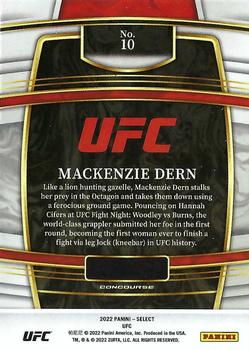 2022 Panini Select UFC #10 Mackenzie Dern Back