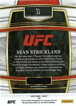 2022 Panini Select UFC #11 Sean Strickland Back