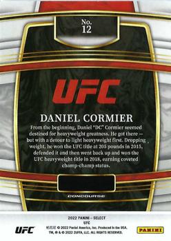 2022 Panini Select UFC #12 Daniel Cormier Back