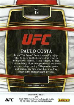 2022 Panini Select UFC #18 Paulo Costa Back