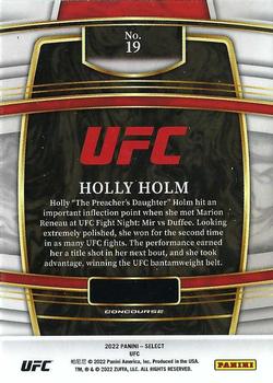 2022 Panini Select UFC #19 Holly Holm Back