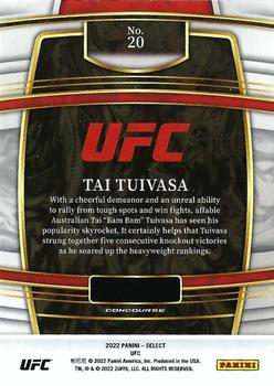 2022 Panini Select UFC #20 Tai Tuivasa Back