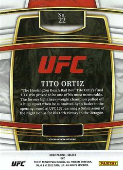 2022 Panini Select UFC #22 Tito Ortiz Back