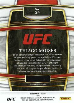 2022 Panini Select UFC #24 Thiago Moises Back