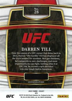 2022 Panini Select UFC #28 Darren Till Back