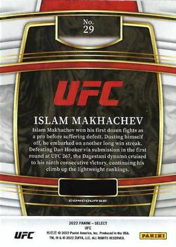 2022 Panini Select UFC #29 Islam Makhachev Back