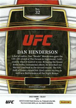 2022 Panini Select UFC #32 Dan Henderson Back