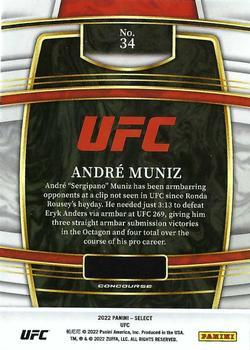 2022 Panini Select UFC #34 Andre Muniz Back