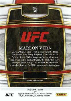 2022 Panini Select UFC #36 Marlon Vera Back