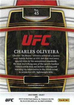 2022 Panini Select UFC #45 Charles Oliveira Back