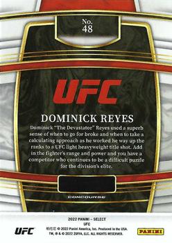 2022 Panini Select UFC #48 Dominick Reyes Back