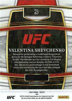 2022 Panini Select UFC #67 Valentina Shevchenko Back