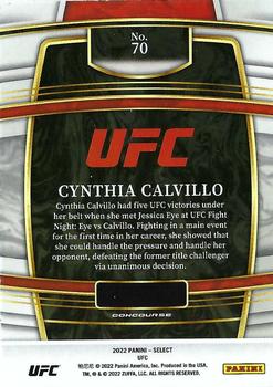 2022 Panini Select UFC #70 Cynthia Calvillo Back