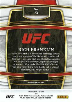 2022 Panini Select UFC #72 Rich Franklin Back