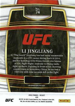 2022 Panini Select UFC #74 Li Jingliang Back