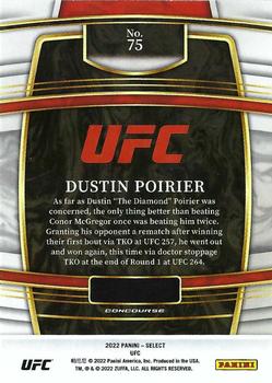 2022 Panini Select UFC #75 Dustin Poirier Back