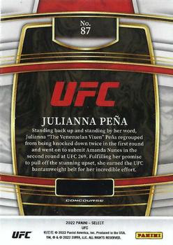 2022 Panini Select UFC #87 Julianna Pena Back
