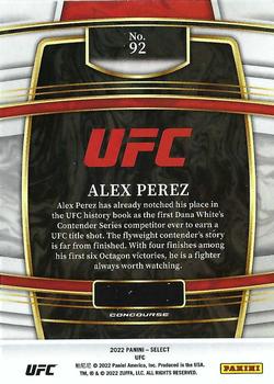 2022 Panini Select UFC #92 Alex Perez Back