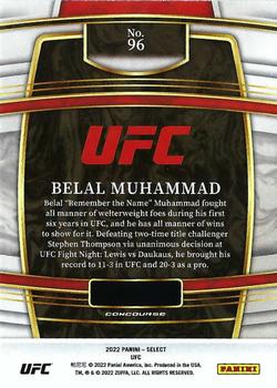 2022 Panini Select UFC #96 Belal Muhammad Back