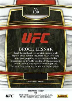 2022 Panini Select UFC #100 Brock Lesnar Back