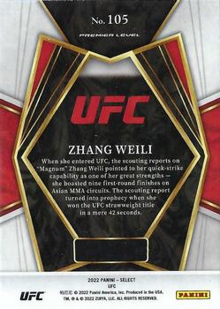 2022 Panini Select UFC #105 Zhang Weili Back