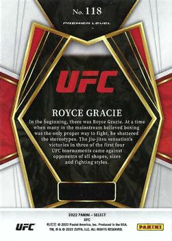 2022 Panini Select UFC #118 Royce Gracie Back