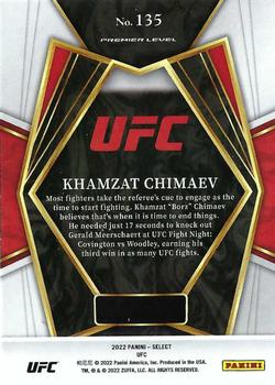 2022 Panini Select UFC #135 Khamzat Chimaev Back