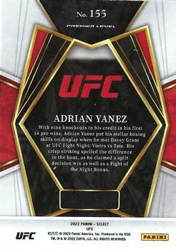 2022 Panini Select UFC #155 Adrian Yanez Back