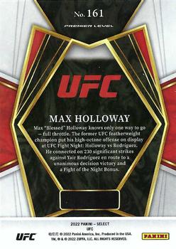 2022 Panini Select UFC #161 Max Holloway Back