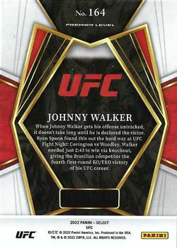 2022 Panini Select UFC #164 Johnny Walker Back
