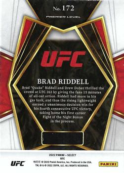 2022 Panini Select UFC #172 Brad Riddell Back