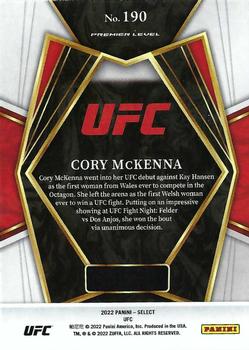 2022 Panini Select UFC #190 Cory McKenna Back