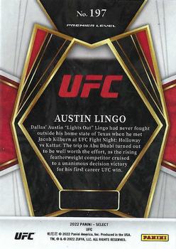 2022 Panini Select UFC #197 Austin Lingo Back