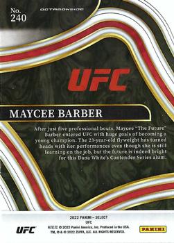 2022 Panini Select UFC #240 Maycee Barber Back