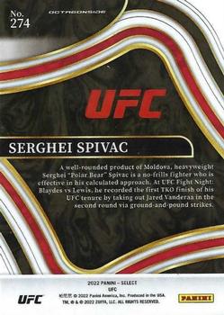 2022 Panini Select UFC #274 Serghei Spivac Back