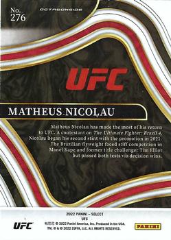 2022 Panini Select UFC #276 Matheus Nicolau Back