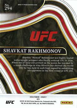 2022 Panini Select UFC #294 Shavkat Rakhmonov Back