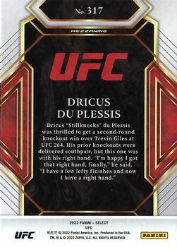 2022 Panini Select UFC #317 Dricus du Plessis Back