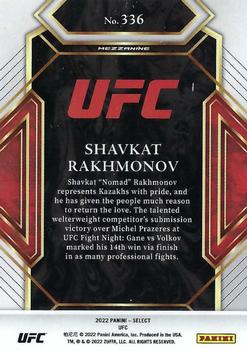 2022 Panini Select UFC #336 Shavkat Rakhmonov Back