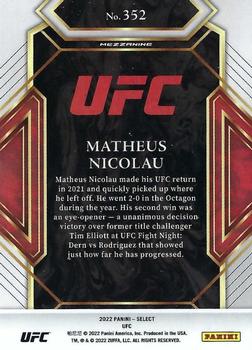 2022 Panini Select UFC #352 Matheus Nicolau Back