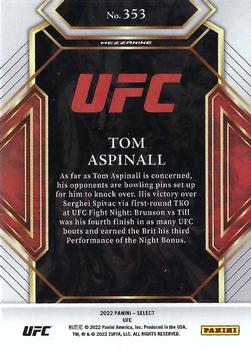 2022 Panini Select UFC #353 Tom Aspinall Back
