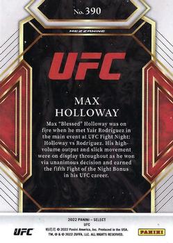 2022 Panini Select UFC #390 Max Holloway Back