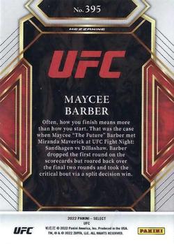 2022 Panini Select UFC #395 Maycee Barber Back