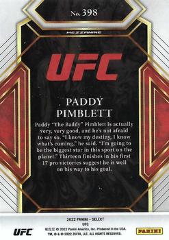 2022 Panini Select UFC #398 Paddy Pimblett Back