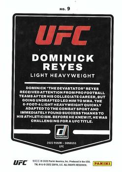 2022 Donruss UFC - Green Flood #9 Dominick Reyes Back