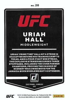 2022 Donruss UFC - Green Flood #20 Uriah Hall Back