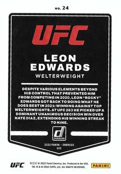 2022 Donruss UFC - Green Flood #24 Leon Edwards Back