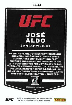 2022 Donruss UFC - Green Flood #32 Jose Aldo Back