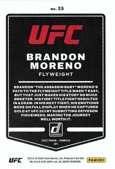 2022 Donruss UFC - Green Flood #35 Brandon Moreno Back