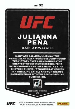 2022 Donruss UFC - Green Flood #52 Julianna Pena Back